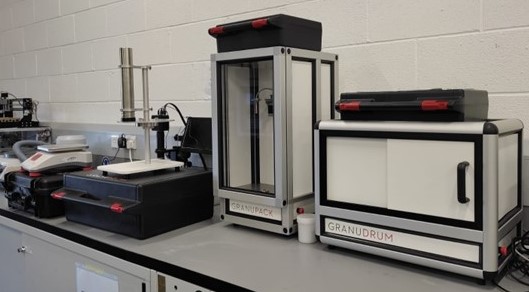 Photo of the Granutools instruments installed at the University of Bolton